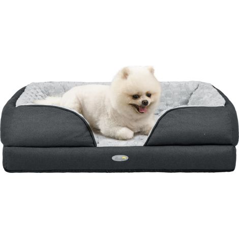 Calming Dog Bed Pet Mattress w/ Removable Cover, Anti-Slip Bottom, for Small Dogs, 70L x 50W x 18Hcm - Charcoal Grey