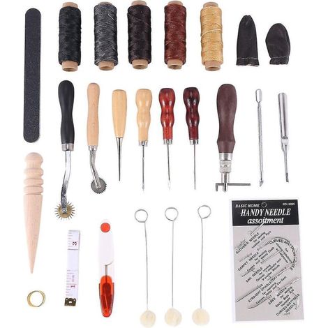 31 Herramientas para coser cuero, herramientas para trabajos en cuero, herramientas para coser a mano (1/5)