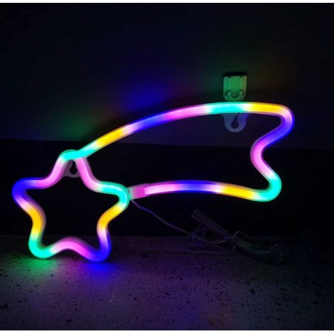 Enseigne Néon - Lampe Murale LED à Énergie USB ou Piles AA - Décoration Chambre Salon - 1 Pièce (1/2)