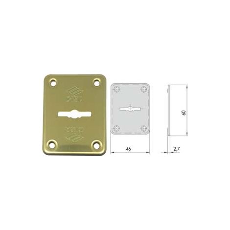 BOCCHETTA IN OTTONE DX E SX PER ESTERNO 06082 00- - mm.46x60, spessore mm.2,7 (06082000) - 6 pezzi CISA