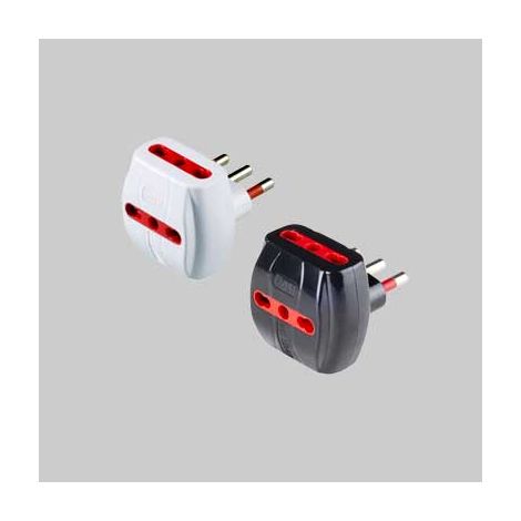 Adattatore triplo 16a rosi 2p+t - prese 10/16a 2p+t, col. bianco