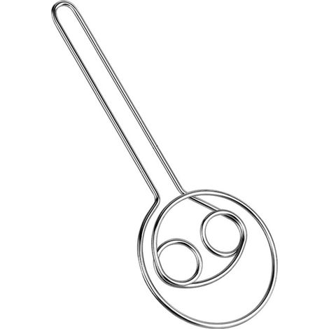 Frusta per pastella, in acciaio inox, con doppia spirale manuale, ideale per mescolare in cucina. (1/5)