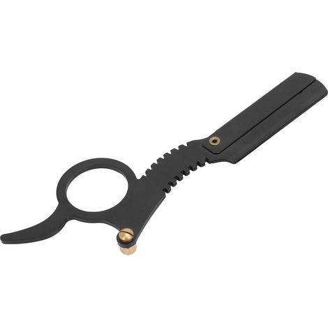 Rasoir de barbier professionnel en acier inoxydable avec manche pivotant pour une précision optimale (1/5)