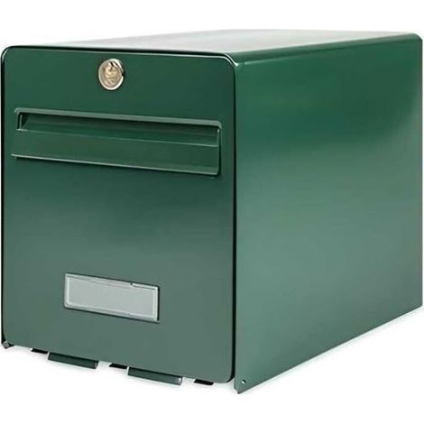 Boîte aux Lettres, 1 Porte,Vert, en Acier Galvanisé, Avec Porte à Ouverture Totale et Stop-Courrier (Porte bloquée à 120°) (1/4)