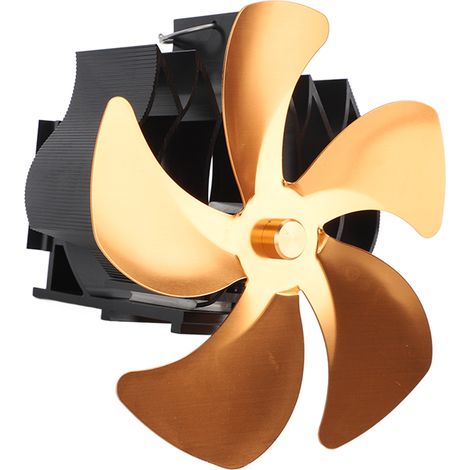 5-flügeliger Ofenlüfter, Aluminiumlegierung, geräuscharm, Wandmontage, für Holz-, Öl- und Goldöfen (1/5)