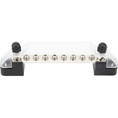 Barre omnibus de distribution d'alimentation pour batterie 48 V 150 A avec couvercle, goujons M6 et vis de bornes M4 pour voitures, camping-cars et bateaux, 8 voies (1/5)