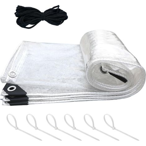Bâche De Couverture pour Poulailler - Bâche Transparente pour Enclos à Volailles avec Cordons Couverture Isolante pour Terrasse,pour Jardin Extérieur Arrière-Cour Véranda Petit Abri pour (1/5)