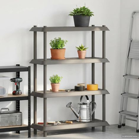 vidaXL Unité de rangement 4 niveaux 100 x 40 x 136,5 cm PP Gris clair (1/5)