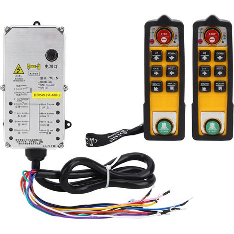 Télécommande de Pont Roulant Double Poignée Étanche Résistante Acide/Huile Antichute 800MHz (DC24V) Accessoire Grue (1/5)