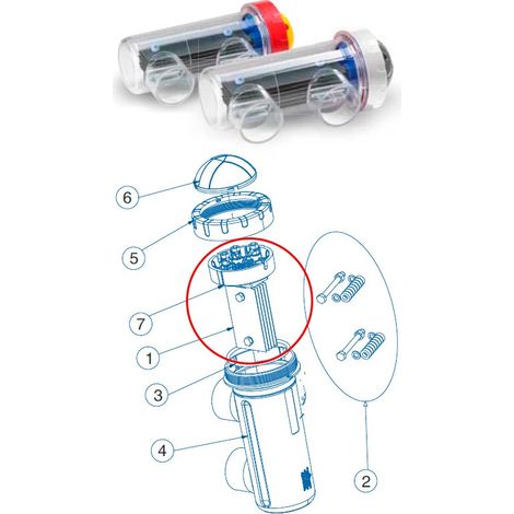 Electrodo célula Idegis Tecno 12 DT-7 R-458 para clorador salino