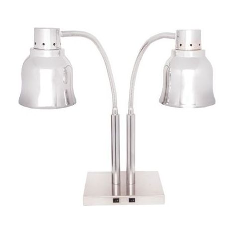 Lampe chauffante double sur pied, finition chromée, 500 W, 220 V - MONO