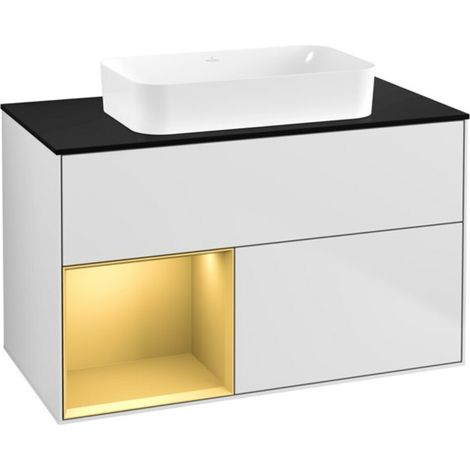 V&B Waschtischunterschrank Finion 100x60,3 cm, Reg li gol m, wh. m lacquer (1/2)