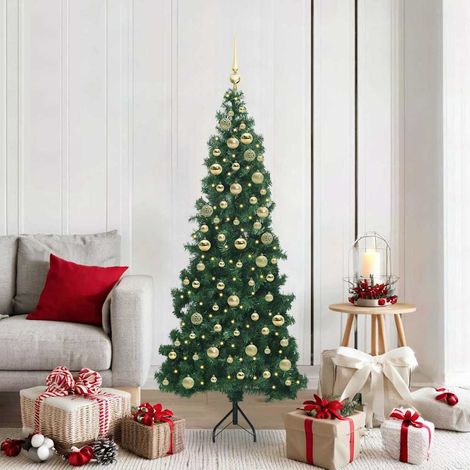 vidaXL Árbol de Navidad Artificial de Esquina Verde 180 cm PVC y Metal (1/5)