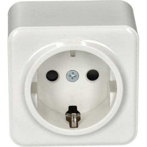 Enchufe Schuko Superficie Policarbonato Blanco