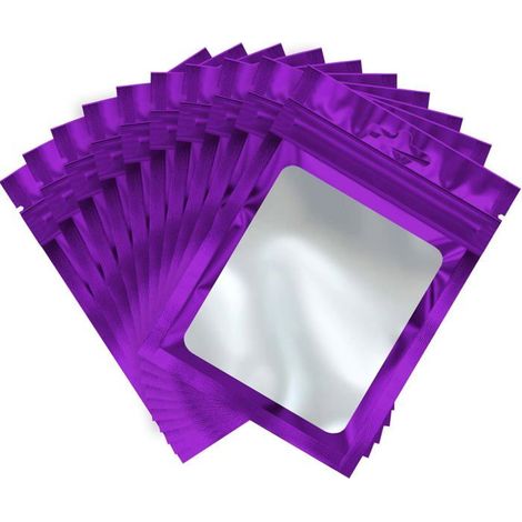 Lot de 100 sacs alimentaires refermables — (Violet, 4 x 6 pouces) (1/4)