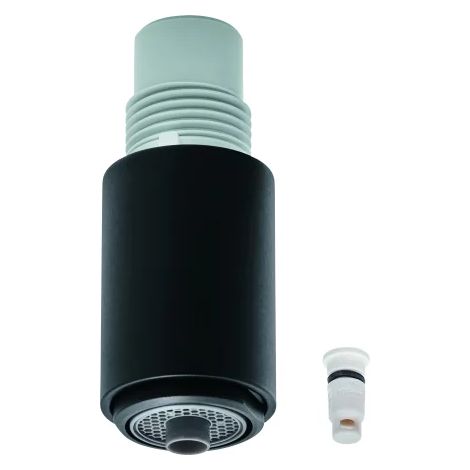 GROHE Teleducha de fregadero 48427, para grifo monomando de fregadero GROHE Blue, caño en C, contiene: aireador dual para GROHE Blue, extraíble, velvet black, 48427KS0