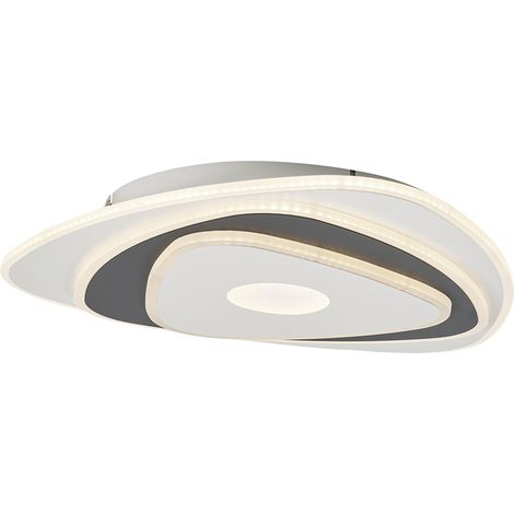 Design-Deckenleuchte Weiß mit dunkelgrauer organischer Form inkl. LED Dimmbar - Taylor