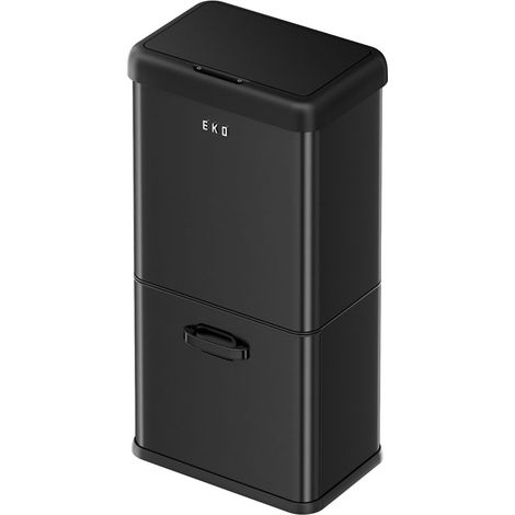 EKO - Poubelle à capteur Vintage 32+18 litres - Powdercoated Steel ABS  - mat noir