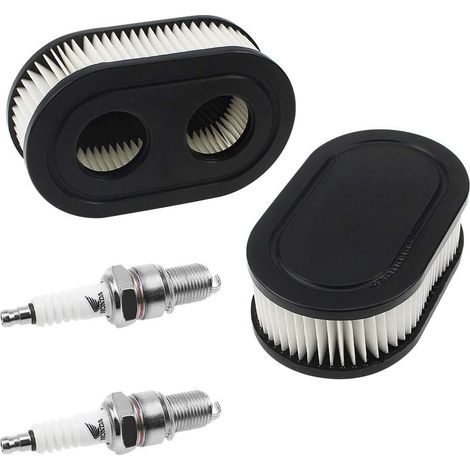 Filtro dell'aria applicabile per parti del motore Briggs & Stratton 798452 e 5432 Filtro dell'aria per tosaerba 593260 con 2 candele