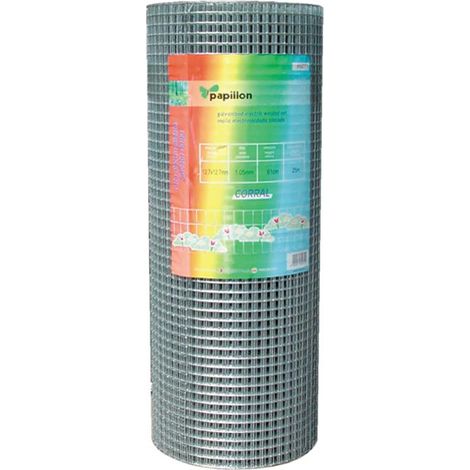 Rete Recinzione Zincata Corral 12,7x12,7 mm H:100cm Rotolo 25 mt   Filo 1,05mm (1/5)