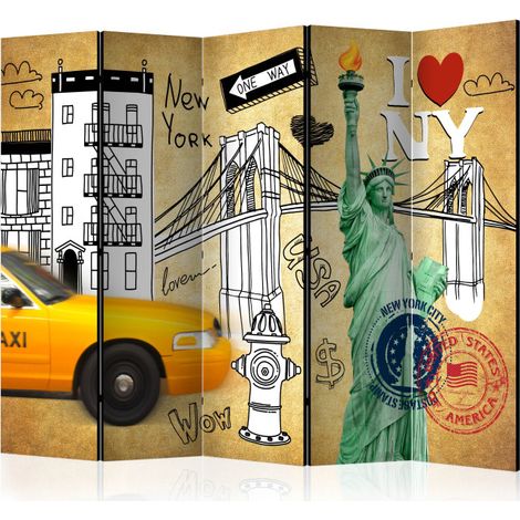 Paravent 5 Volets "One Way New York" 172x225cm (1/2)