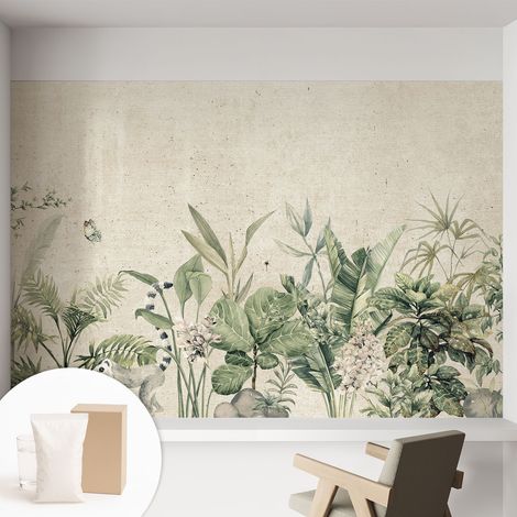 Papier peint intissé avec imprimé installation simple qualité excellente sans désordre - Colle incluse gratuite Jungle tropicale 152x104 cm (1/5)