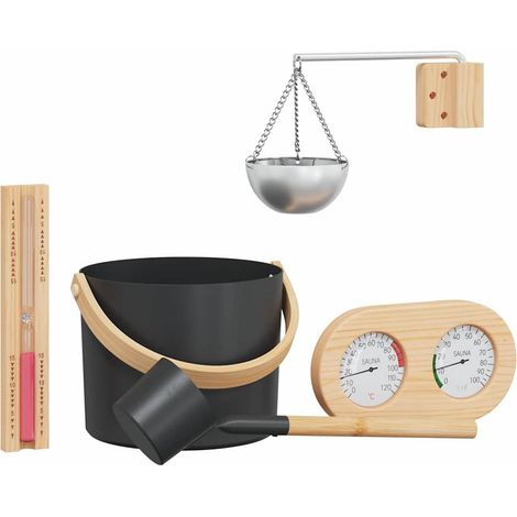 Sauna Zubehör Set 5 pcs Schwarz vidaXL