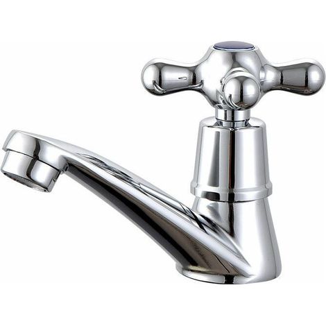 Single cold water tap, chrome-plated single cold water basin tap for bathroom, toilet, sink and kitchen, with filter (1/5)