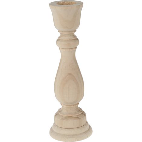 Porte-Bougie En Bois - Porte-Bougie Rétro Non Peint - Pour Décoration De Table Ou Cheminée - Lot De 1 Pièce (1/5)