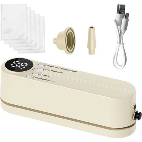 Machine à emballer sous vide sans fil, scellant de sac rechargeable, outil de conservation sous vide, forte puissance d'aspiration (1/4)