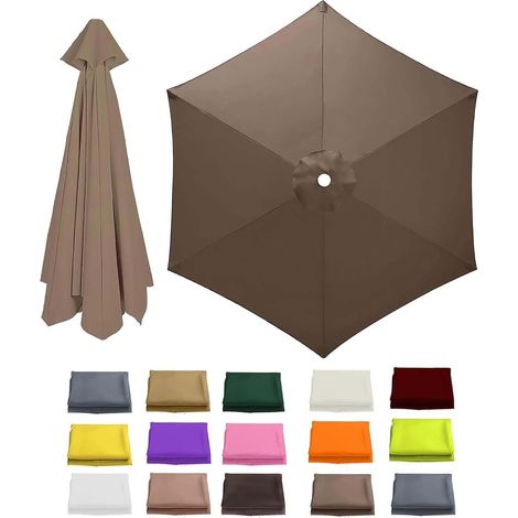 Replacement Canopy for 6-Arm/8-Arm Garden Parasol, Replacement Canopy, Replacement Parasol Awning Fabric, Cover for Patio/Garden/Pool (1/5)
