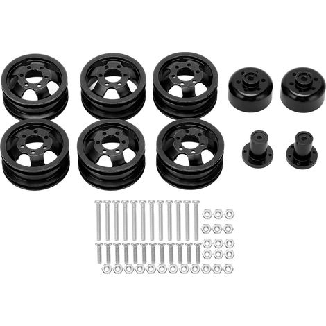Moyeux de roue RC en alliage d'aluminium, haute précision, résistant à l'usure, pour voiture RC WPL C14 24 34 44 B14 24 16 36 Noir (1/5)