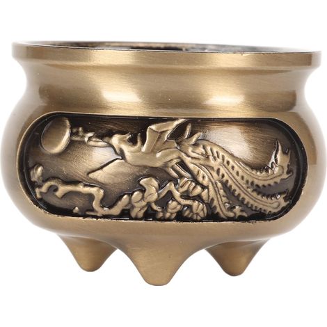 Brûleur d'encens en laiton, brûleur d'encens décoratif en métal antirouille avec socle porte-encens, couleur bronze