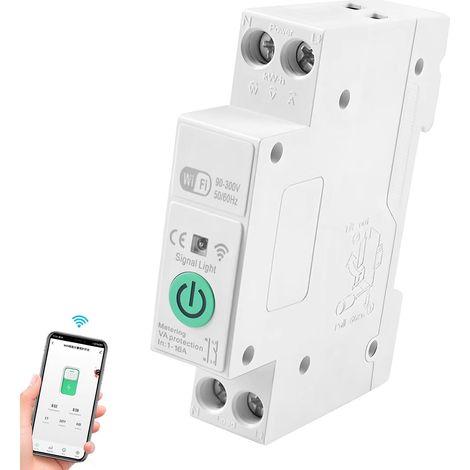 Disjoncteur Interrupteur Connecté avec Commande Vocale Minuterie Interrupteur à Télécommande Compatible avec APP pour Smart Home (63, A) (1/5)