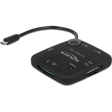 Delock micro usb otg card reader + 3 port usb hub