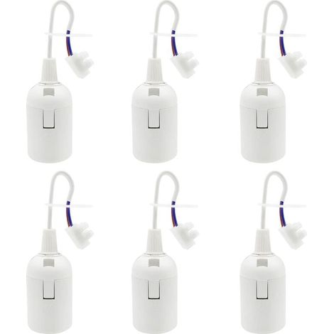 [NIEMALS VERWENDET] 6 Stück E27 Lampenfassung 4A 250V Baustellenfassung für Glüh- und LED-Lampen oder Industrie (max. 60W/ Weiß) (1/4)