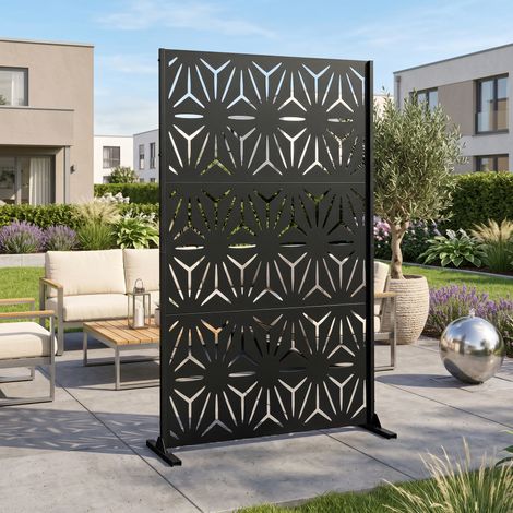 Trennwand Kilsturd verzinkter Stahl 180x120 cm Schwarz [casa.pro] (1/5)
