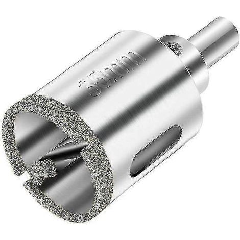 Scie cloche diamantée de 35 mm avec foret de centrage pour la découpe du verre, du carrelage, de la céramique et du marbre. (1/5)