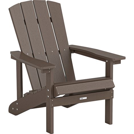 HOME DELUXE Chaise de jardin FAREA – Noir-marron Chaise d'extérieur confortable avec tabouret en plastique HDPE pour terrasse et jardin (1/4)