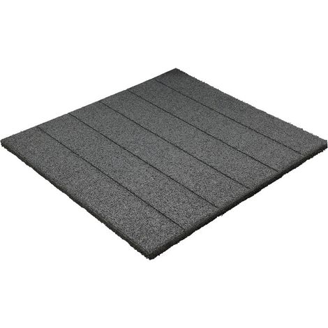 Vivol – Dalle en caoutchouc 50x50 cm – Épaisseur 25 mm – Antidérapante et amortissante – Pour terrasses et balcons – Couleur grise
