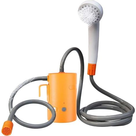 Tragbare elektrische Outdoor-Duschgarnitur mit USB-aufladbarer Pumpe – Ideal für Camping, Wandern und Reisen kompakt, wasserdicht, regulierbarer Wasserdurchfluss, inklusive Schlauch und Duschkopf (1/3)