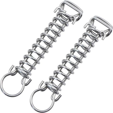 Ressort de tension Ressort de traction avec double crochet - Accessoires de fixation, Voiles d'ombrage, Ressort en acier pour tente, store, bateau, caravane, Acier inoxydable Argent (1/5)