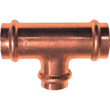 Cornat Press-T-Stück Kupfer, ø 28 mm - ø 22 mm Pressfittings