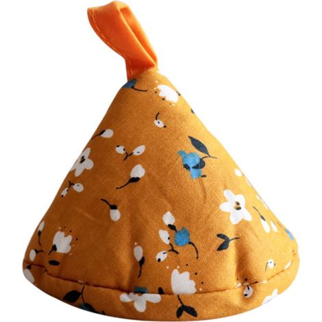 Gant De Protection Pour Four Et Casserole - Tissu Isolant Thermique - Motif Fleur Vert - Forme Triangulaire - Lot De 4 (1/5)