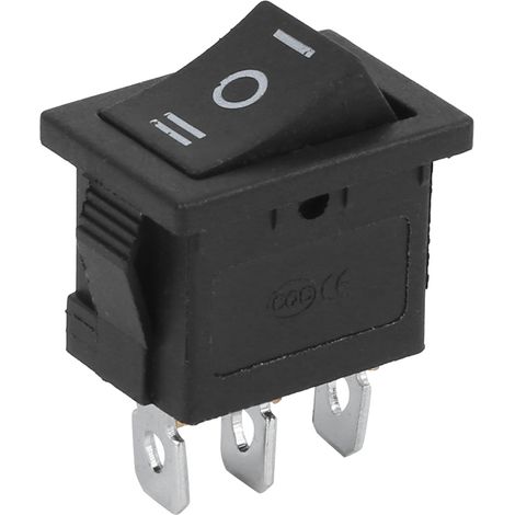 10 KCD1 Mini-3-Pin-3-Positionen-Wippschalter (quadratisch) für Haushaltsgeräte EIN/AUS (1/5)