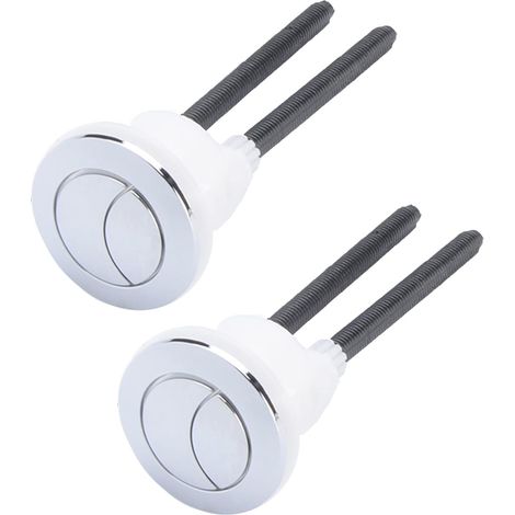1 x Bouton-poussoir de chasse d'eau, double tête ronde, diamètre 46 mm, filetage 38 mm, pour réservoir de WC