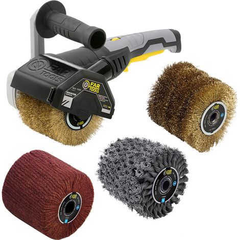 Fartools – Décapeur à rouleaux 1300W – Moteur puissant pour ponçage et nettoyage – 4 brosses pour bois et métal – Ergonomique avec régulateur de vitesse (1/5)