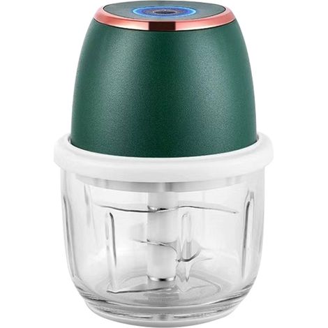 Hachoir Électrique Mini - Bol En Verre 300 ml - Rechargeable Sans Fil - Pour Ail Oignons Légumes - 1 Pièce (1/5)