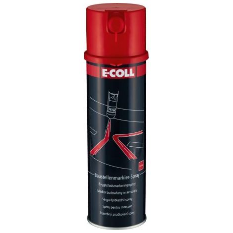 Bombe marquage chantier 500ml rouge E-COLL EE (1/4)
