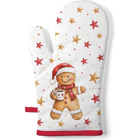 Gant de cuisine bonhomme en pain d'épices de Noël 30 × 18 cm (1/2)